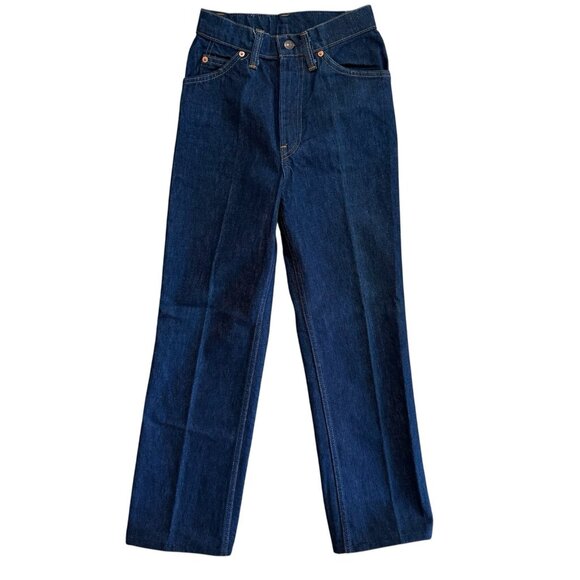 VTG 70s Levi's Juniors 7 High Rise California Straight Blue Denim Orange Tab USA - Picture 1 of 13
